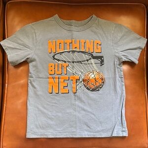 Children’s Place Gray and Orange Basketball Graphic Tee Size Small
